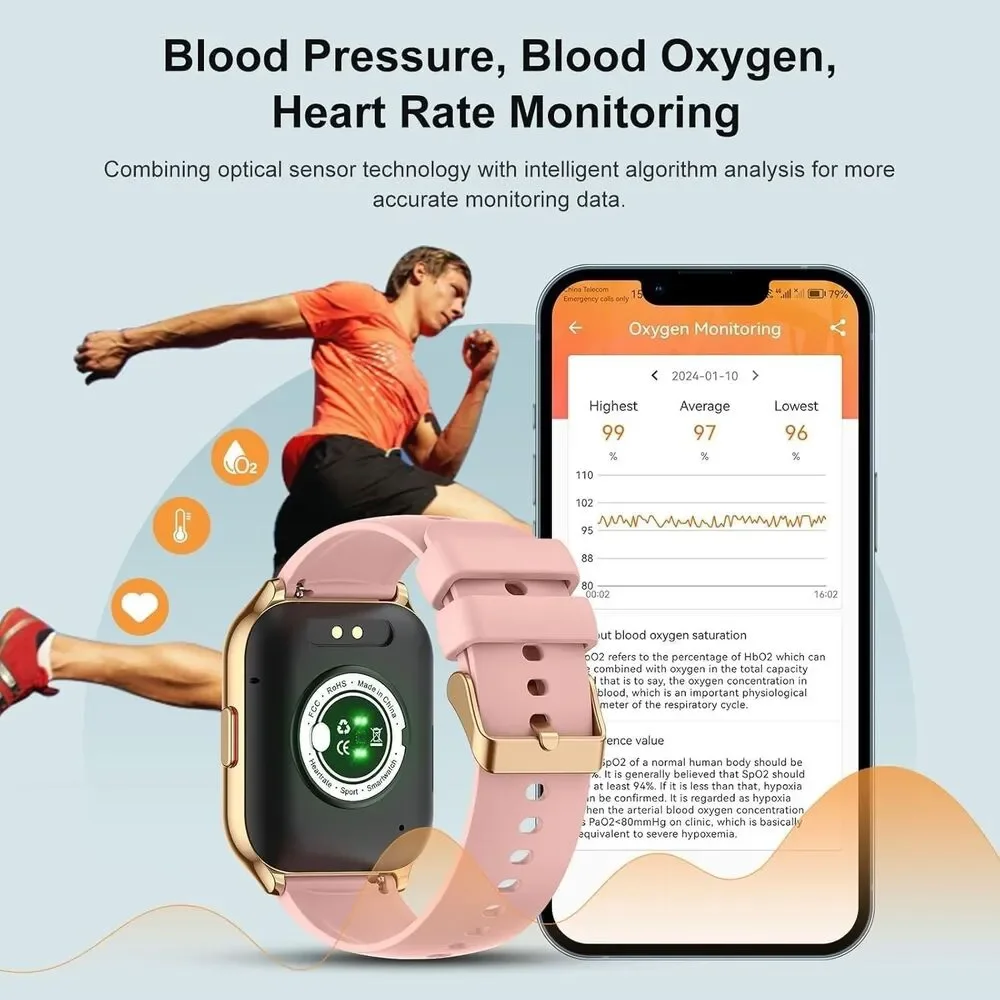 Smart Watch for Men Women, 2.01